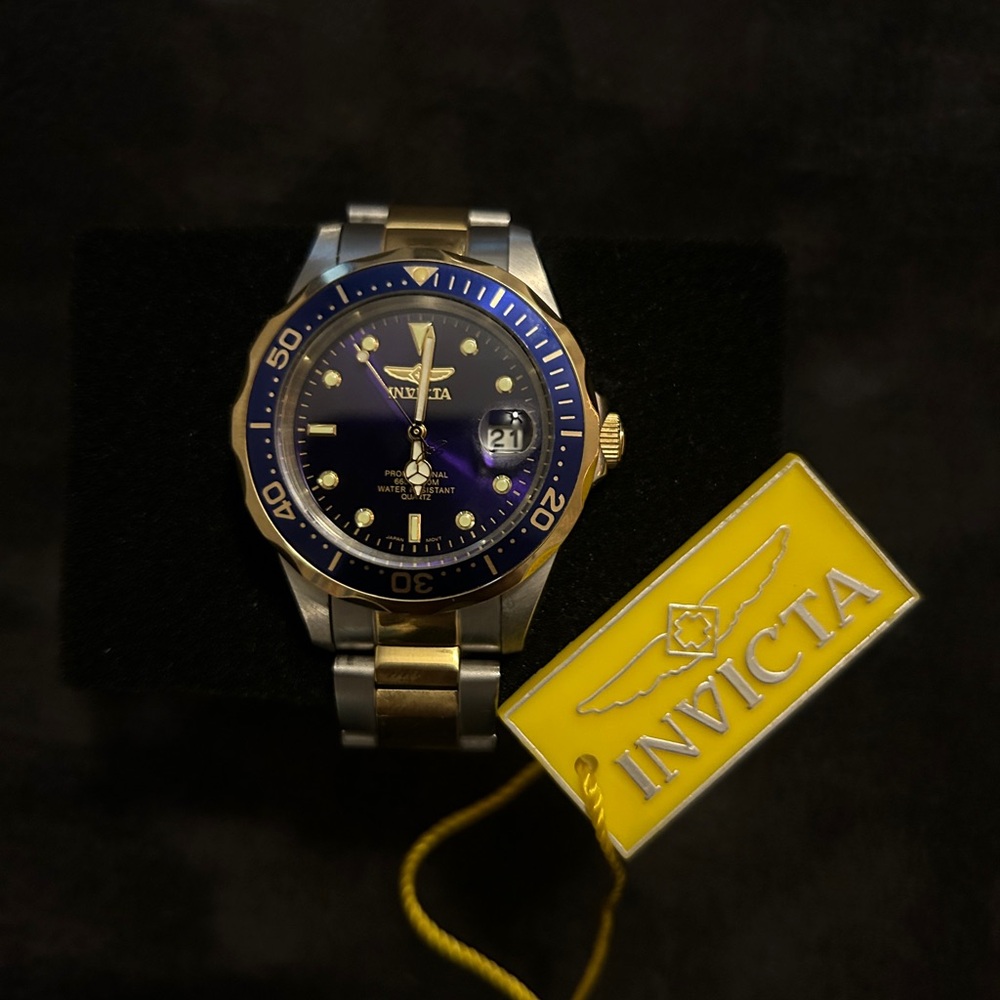 Invicta Blue and Gold+Silver Men's Watch